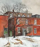 Albert Franck, Behind Sackville Street, 1965, watercolour on paper