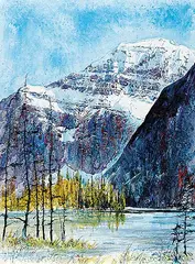 Curtis Golomb, Jasper Afternoon, watercolour on paper board