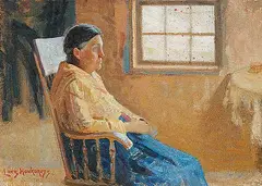 Lars Jonson Haukaness, French Indian Woman from Berens Rivers Reservation, Manitoba, 1920, oil on canvas board