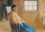 Lars Jonson Haukaness, French Indian Woman from Berens Rivers Reservation, Manitoba, 1920, oil on canvas board