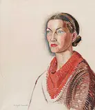 Untitled - Self-Portrait by Zema Barbara Cogill Haworth, oil on canvas, sold Apr 2003