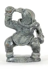 Kiugak Ashoona, Transforming Shaman, 1998, light green stone carving