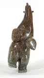 Isaacie Petaulassie, Dancing Bear, 1999, green stone carving