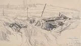 A. Y. Jackson, Somewhere, France, graphite on paper