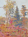 Frank Johnston, Backyard of Cottage at Victoria Beach