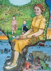 William Kurelek, Mendelsohn in Canadian Winter, 1967, oil on hard board