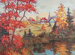 Claude Langevin, Milieu Octobre, oil on canvas