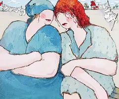 Claudia Jean McCabe, Gossipers - Landra and Mattie, 2002, oil on canvas