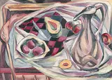 Bartley Robilliard Pragnell, Checked Table, 1951, oil on canvas board