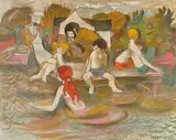 William Arthur Winter, The Landing, oil on canvas board