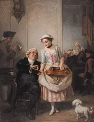 Eugène Delfosse, Gratuity, 1859, oil on wood panel