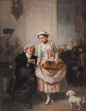 Eugène Delfosse, Gratuity, 1859, oil on wood panel