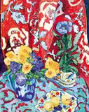 Mary Pavey, Black and Yellow Cloth, 1990, oil on wood board