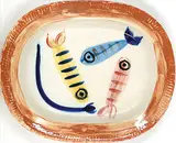 Pablo Picasso, Four Polychrome Fish #63/200, 1947, ceramic plate