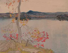 Thomas Harold Beament, Untitled - Lake in the Fall, watercolour on paper