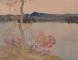 Thomas Harold Beament, Untitled - Lake in the Fall, watercolour on paper