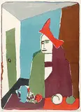 Maxwell Bennett Bates, Woman and Still Life #17/25, 1966, colour lithograph on paper