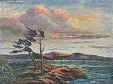 Arthur Checkley, Untitled - West Coast Breeze, oil on canvas board