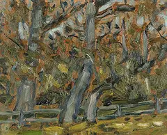 Bryan Chubb, Twisted Tree, oil on hard board