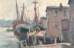 Douglas Ferguson Elliott, Atlantic Harbour, oil on hard board