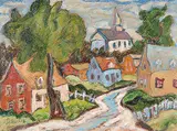 Raymond Girard, Chateau Richer, oil on hard board