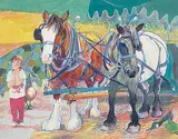 Sharon Christian Holmes, Blue and Charlie, 1989, mixed media on paper