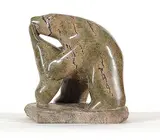 Kapik Kolola, Untitled - Bear and Seal, 1975, light green stone carving