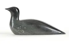 Moses Appaqaq, Untitled - Loon, dark green stone carving