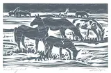 Illingworth Kerr, Wintering Out #34/100, wood block on paper