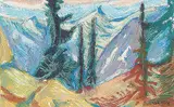 Marielouise Kreyes, Glacier Park Mont., 1971, pastel on paper