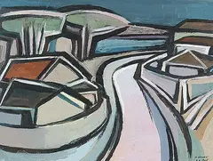 Helmut Linsser, Untitled - Mediterranean View, 1965, gouache on paper