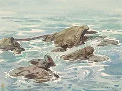 William Maltman, Untitled - Swirling Tide, 1969, watercolour on paper