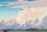 Thomas Wesley McLean, Storm at Sunset, Manitoba, watercolour on paper