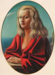 Timothy J. Phillips, Untitled - Portrait of a Woman in Red, oil on canvas