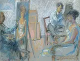 Joseph Francis Plaskett, Untitled - David Hill and Philippe Donati in the Studio