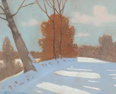 Halfred A. Tygesen, Snow Scene from Collingwood, Ont., 1946, pastel on paper