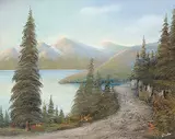 Maisie Wride, Untitled - Mountain Lake, pastel on paper