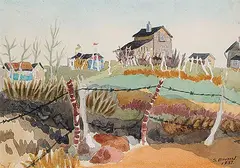 Stanley Ernest Brunst, Western Farm, 1937, watercolour on paper