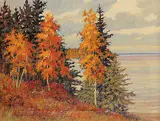 Hubert Valentine Fanshaw, Autumn, Wasagaming [?], oil on canvas