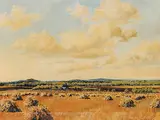 Hubert Valentine Fanshaw, Harvest Time, Manitoba, 1938, oil on canvas