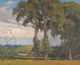 Frederick Stanley Haines, The Two Sisters, 1920, oil on paper board