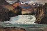 John A. Hammond, Bow River Falls, CPR, 1903, oil on panel