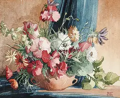 William Garnet Hazard, Untitled - Floral Bouquet, watercolour on paper