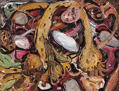 Arthur Lismer, Untitled - Beach Cornucopia, 1960, oil on wood board