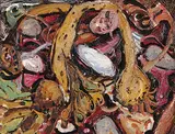 Arthur Lismer, Untitled - Beach Cornucopia, 1960, oil on wood board