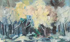 Autumn by Janet Mitchell, oil on hard board, sold Dec 2002