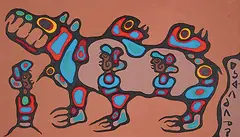 Norval Morrisseau, Medicine Bear, 1979, acrylic on canvas