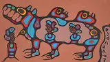 Norval Morrisseau, Medicine Bear, 1979, acrylic on canvas