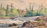 Lucius Richard O'Brien, Landscape with Rapids, 1889, watercolour on paper
