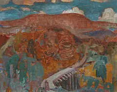 Frederick Varley, The Western Pass, B.C., 1935, oil on wood panel
